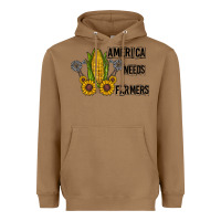 Toasted Coconut america needs farmers Heavyweight Hoodie - CowhideDigitalArt