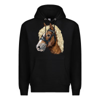 Black Haflinger Avelignese Horse Premium Hoodie - LillyAllenDesigns