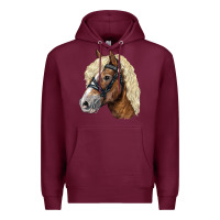 Burgundy Haflinger Avelignese Horse Premium Hoodie - LillyAllenDesigns