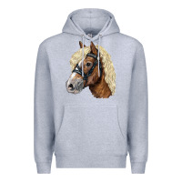 Heather Grey Haflinger Avelignese Horse Premium Hoodie - LillyAllenDesigns