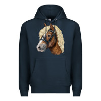 Navy Haflinger Avelignese Horse Premium Hoodie - LillyAllenDesigns