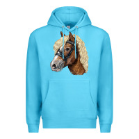 Ocean Blue Haflinger Avelignese Horse Premium Hoodie - LillyAllenDesigns