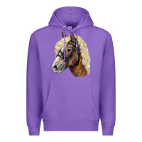 Purple Haflinger Avelignese Horse Premium Hoodie - LillyAllenDesigns