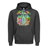 Charcoal Heather summer vibes with smile face and leopard Zipper Hoodie - texasbilliewilder
