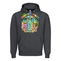 Smoke summer vibes with smile face and leopard Zipper Hoodie - texasbilliewilder