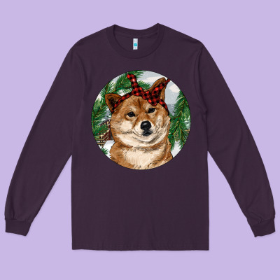 Long Sleeve Tee Shiba Inu Christmas