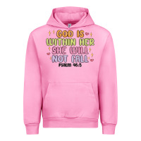 Fuchsia Pink god is within her she will not fall Urban Hoodie - MaliasSmallBusiness