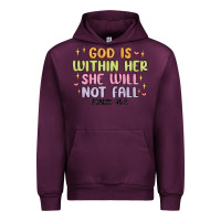 Mauve Wine god is within her she will not fall Urban Hoodie - MaliasSmallBusiness