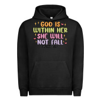 Pigment Black god is within her she will not fall Urban Hoodie - MaliasSmallBusiness