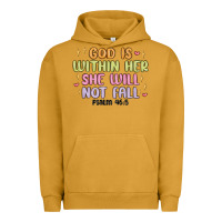 Pigment Peanut Butter god is within her she will not fall Urban Hoodie - MaliasSmallBusiness