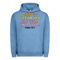 Pigment Pebble Blue god is within her she will not fall Urban Hoodie - MaliasSmallBusiness