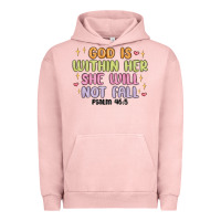 Pigment Salmon god is within her she will not fall Urban Hoodie - MaliasSmallBusiness