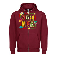 Burgundy summer with fruit Zipper Hoodie - texasbilliewilder