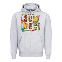 Heather Grey summer with fruit Zipper Hoodie - texasbilliewilder