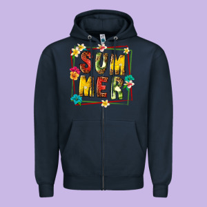 Summer With Fruit Zipper Hoodie Designed By Texasbilliewilder