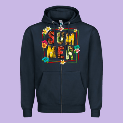 Summer With Fruit Zipper Hoodie Designed By Texasbilliewilder
