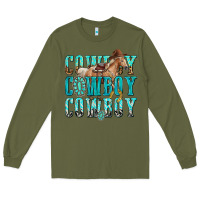 Army Green cowboy cowboy cowboy Long Sleeve Tee - texasbilliewilder