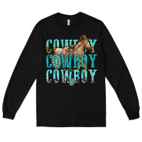 Black cowboy cowboy cowboy Long Sleeve Tee - texasbilliewilder
