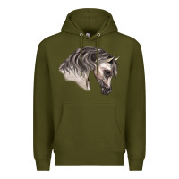 Army Green Arabian Horse Premium Hoodie - LillyAllenDesigns