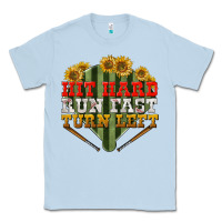 Dusty Blue hit hard run fast turn left Classic Tee - BundleAndBundleShop