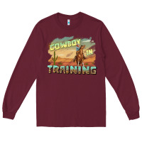 Burgundy cowboy in training Long Sleeve Tee - texasbilliewilder