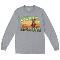 Heather Grey cowboy in training Long Sleeve Tee - texasbilliewilder