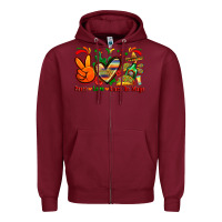 Burgundy peace love cinco de mayo Zipper Hoodie - Zillion Design Studio