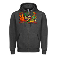 Charcoal Heather peace love cinco de mayo Zipper Hoodie - Zillion Design Studio