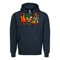 Navy peace love cinco de mayo Zipper Hoodie - Zillion Design Studio