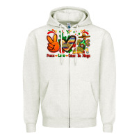 Oatmeal Heather peace love cinco de mayo Zipper Hoodie - Zillion Design Studio