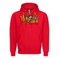 Red peace love cinco de mayo Zipper Hoodie - Zillion Design Studio