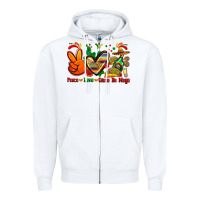 White peace love cinco de mayo Zipper Hoodie - Zillion Design Studio