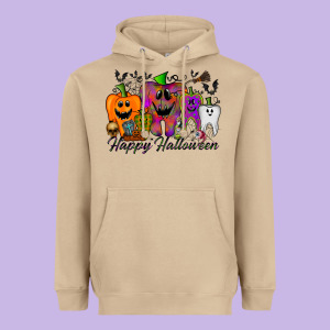 Happy Halloween Tooth Heavyweight Hoodie Designed By Racoondesign