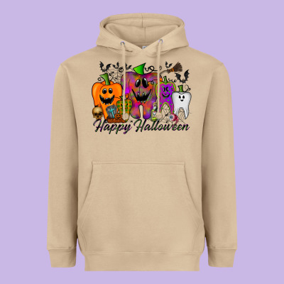 Happy Halloween Tooth Heavyweight Hoodie Designed By Racoondesign