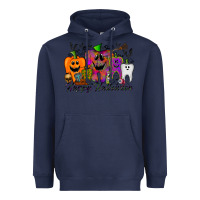 Navy happy halloween tooth Heavyweight Hoodie - RacoonDesign