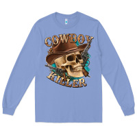 Colony Blue cowboy killer with skull Long Sleeve Tee - texasbilliewilder