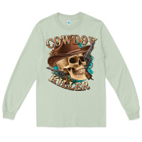 Matcha cowboy killer with skull Long Sleeve Tee - texasbilliewilder