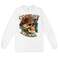 White cowboy killer with skull Long Sleeve Tee - texasbilliewilder
