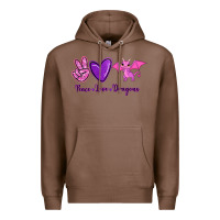 Chestnut Peace Love Dragons Premium Hoodie - RanaPortraitStore