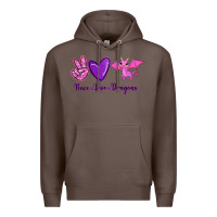 Coffee Peace Love Dragons Premium Hoodie - RanaPortraitStore
