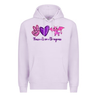 Lilac Peace Love Dragons Premium Hoodie - RanaPortraitStore