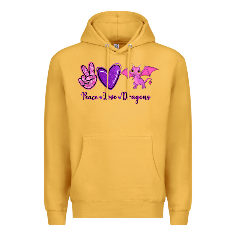 Peace Love Dragons Premium Hoodie by RanaPortraitStore | Teevron