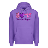 Purple Peace Love Dragons Premium Hoodie - RanaPortraitStore