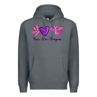 Rock Peace Love Dragons Premium Hoodie - RanaPortraitStore
