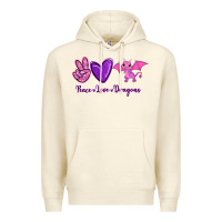 Sandshell Peace Love Dragons Premium Hoodie - RanaPortraitStore