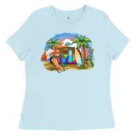 Baby Blue camp life beach Ladies Tee - BarkalooDesign