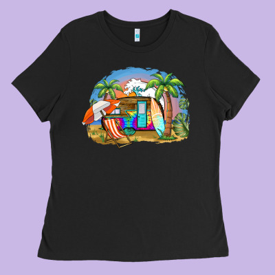 Camp Life Beach Ladies Tee Designed By Barkaloodesign
