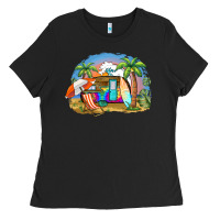 Black camp life beach Ladies Tee - BarkalooDesign