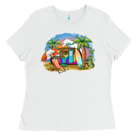 White camp life beach Ladies Tee - BarkalooDesign