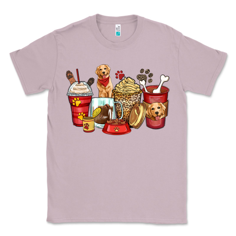Golden Retriever Coffee Cups Classic Tee by Zillion Design Studio | Teevron